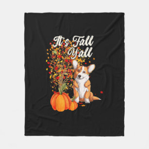 It’s Fall Y’all Leaf Fall Tree Hello Autumn Thanks Fleece Blanket