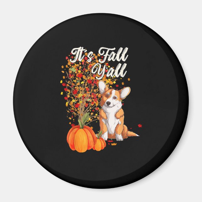 It’s Fall Y’all Leaf Fall Tree Hello Autumn Thanks Magnet (Front)