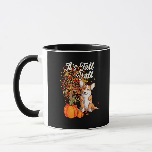 It’s Fall Y’all Leaf Fall Tree Hello Autumn Thanks Mug (Left)