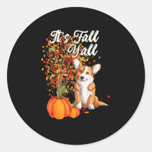 It’s Fall Y’all Leaf Tree Hello Autumn Vintage Classic Round Sticker