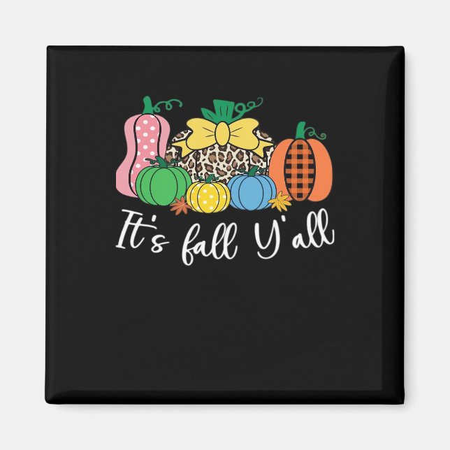 It’s Fall Y’all Leopard Pattern Pumpkin Magnet (Front)
