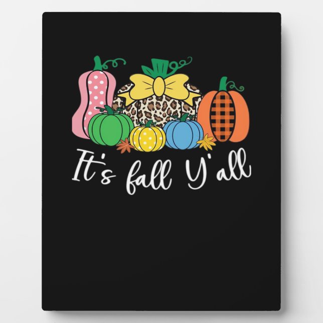 It’s Fall Y’all Leopard Pattern Pumpkin Plaque (Front)