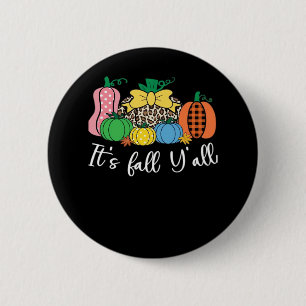 It’s Fall Y’all Leopard Pattern Pumpkin Style 6 Cm Round Badge