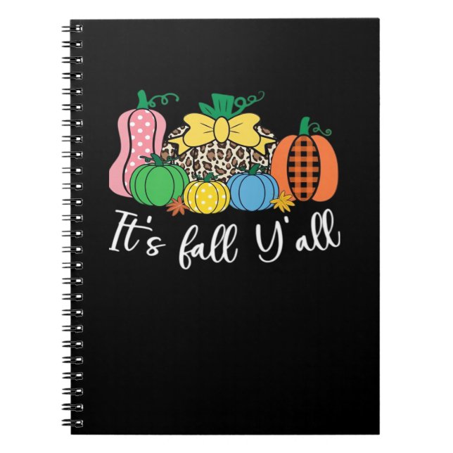 It’s Fall Y’all Leopard Pattern Pumpkin Style Notebook (Front)