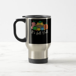 It’s Fall Y’all Leopard Pattern Pumpkin Travel Mug