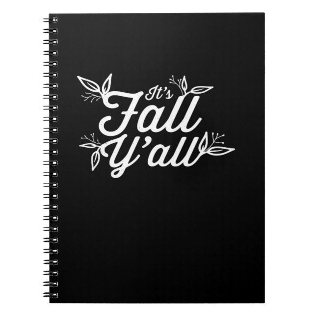 It’s Fall Y’all Lettering With Leaves Notebook (Front)