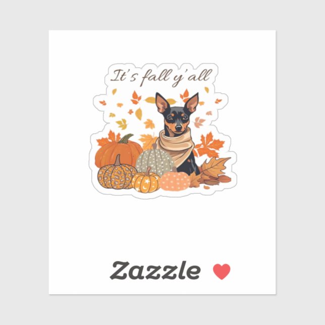 It’s Fall Y’all - Miniature Pinscher With Pumpkins (Sheet)