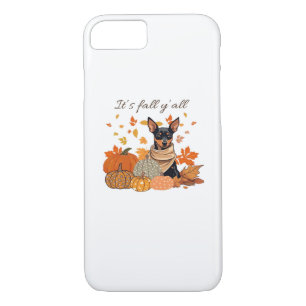 It’s Fall Y’all - Miniature Pinscher With Pumpkins iPhone 8/7 Case