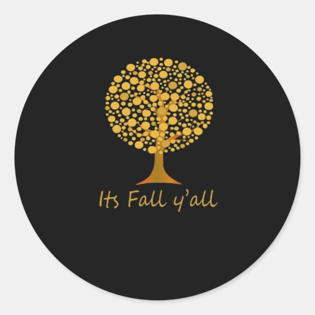 It’s Fall Y’all Minimal Clean Classic Round Sticker (Front)