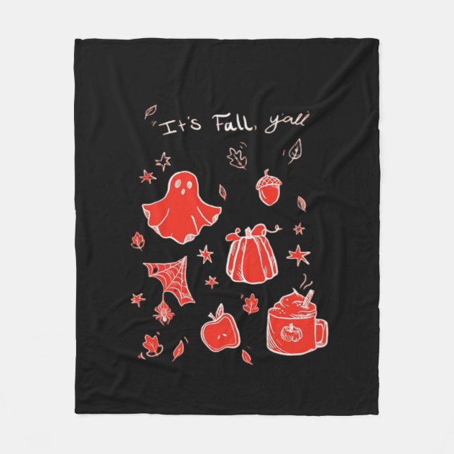 It’s Fall Y’all Minimal Clean Fleece Blanket (Front)