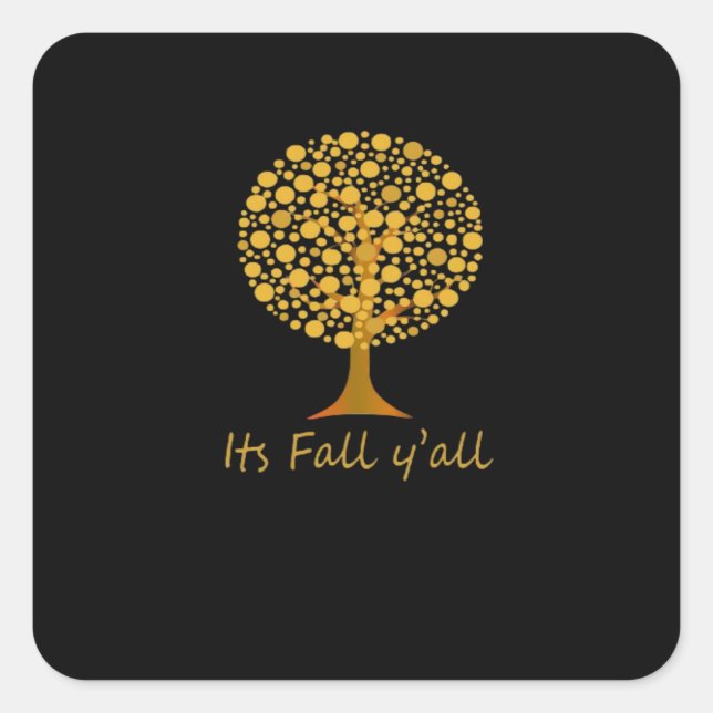 It’s Fall Y’all Minimal Clean Square Sticker (Front)