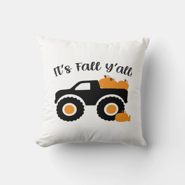 It’s Fall Y’all Monster With Pumpkins Graphic Desi Cushion (Front)