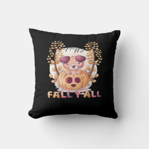 It’s Fall Y’all Pumpkin Autumn Halloween Cat Fall  Cushion
