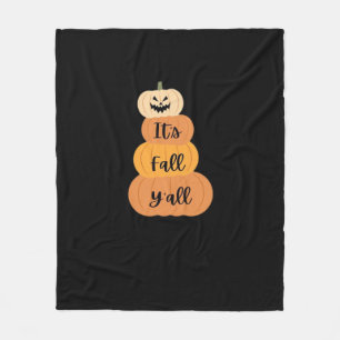 It’s Fall Y’all Pumpkin Autumn Halloween Design Fu Fleece Blanket