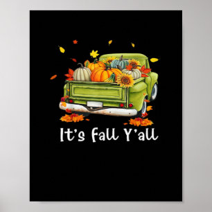 It’s Fall Y’all Pumpkin Autumn Hello Fall Vintage  Poster