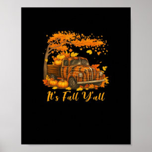 It’s Fall Y’all Pumpkin Autumn Tree Hello Fall Cre Poster