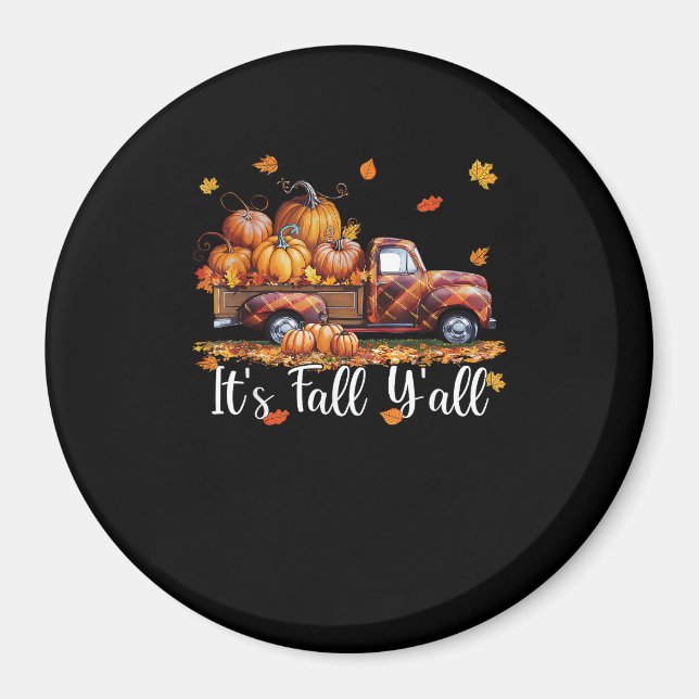 It’s Fall Y’all Pumpkin Autumn Tree Hello Fall Min Magnet (Front)