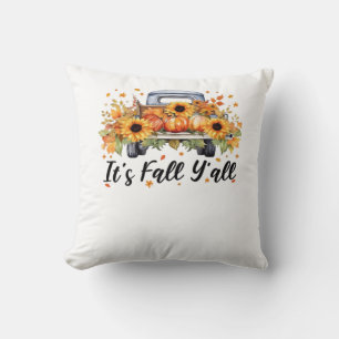 It’s Fall Y’all Pumpkin Autumn Tree Hello Fall Wom Cushion