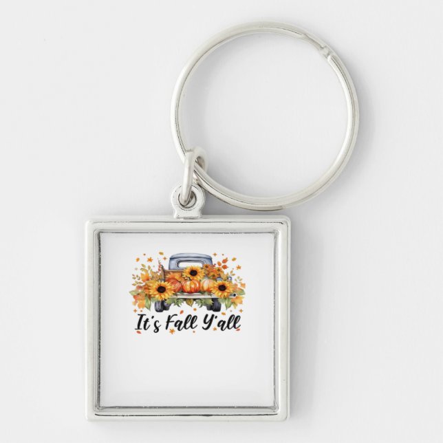 It’s Fall Y’all Pumpkin Autumn Tree Hello Fall Wom Key Ring (Front)