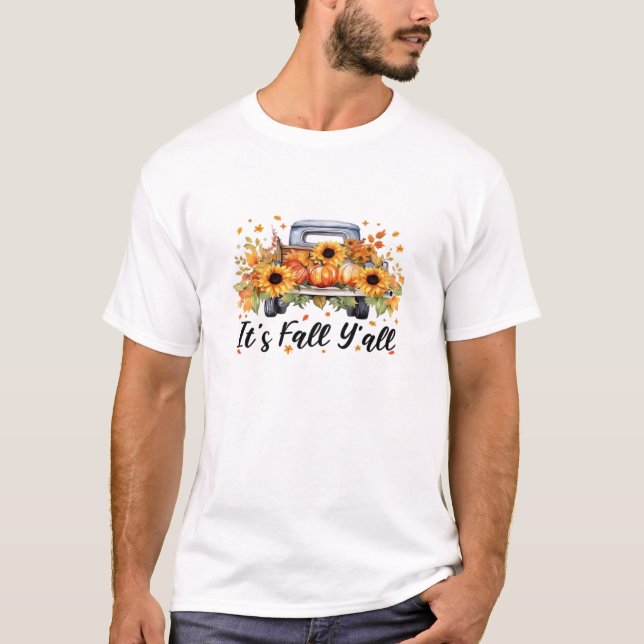 It’s Fall Y’all Pumpkin Autumn Tree Hello Fall Wom T-Shirt (Front)