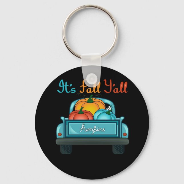 It’s Fall Y’all Pumpkin Cool Unique Key Ring (Front)