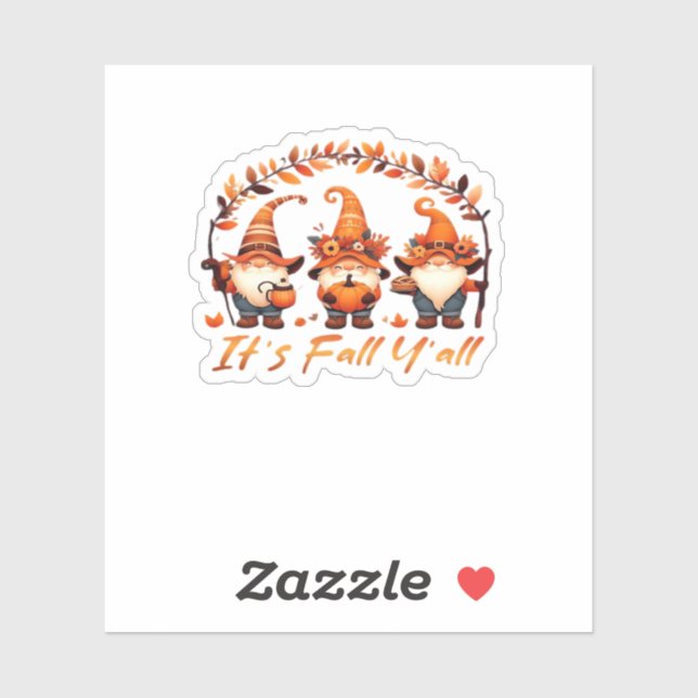 It’s Fall Y’all Pumpkin Gnome Autumn Tree Funny Fa (Sheet)