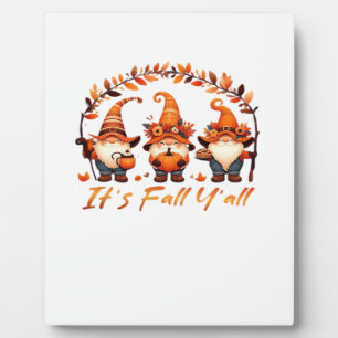 It’s Fall Y’all Pumpkin Gnome Autumn Tree Funny Fa Plaque