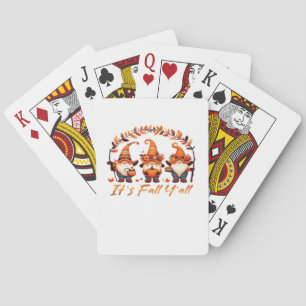 It’s Fall Y’all Pumpkin Gnome Autumn Tree Funny Fa Playing Cards