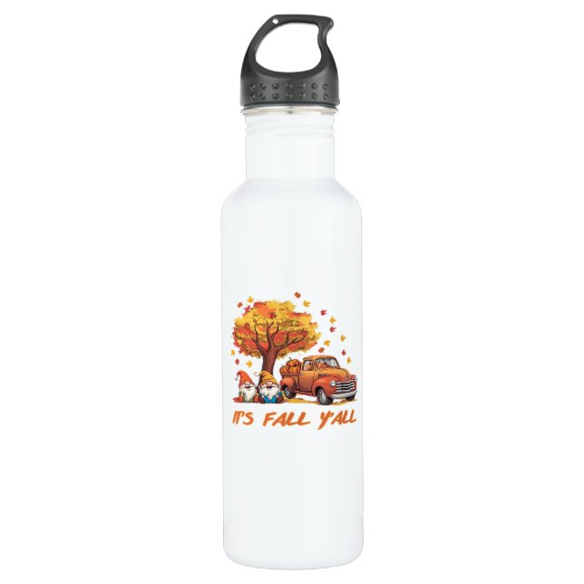It’s Fall Y’all Pumpkin Gnome Autumn Tree Pumpkin  710 Ml Water Bottle (Front)
