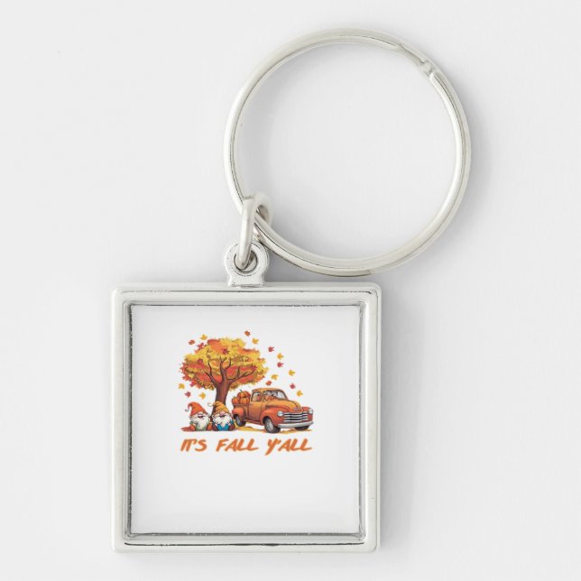 It’s Fall Y’all Pumpkin Gnome Autumn Tree Pumpkin  Key Ring (Front)