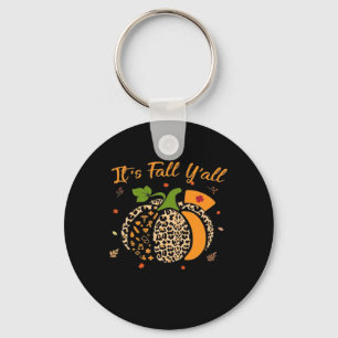 It’s Fall Y’all Pumpkin Leopard Nurse Halloween Key Ring