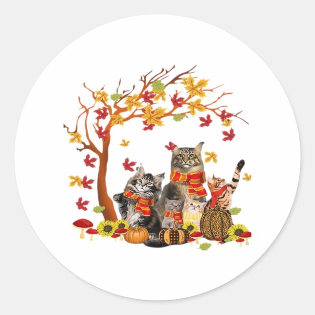It’s Fall Y’all Pumpkin Lover Halloween Thanksgivi Classic Round Sticker (Front)