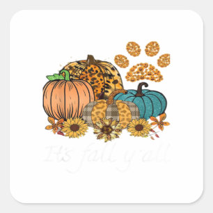 It’s Fall Y’all Pumpkin Minimal Clean Square Sticker