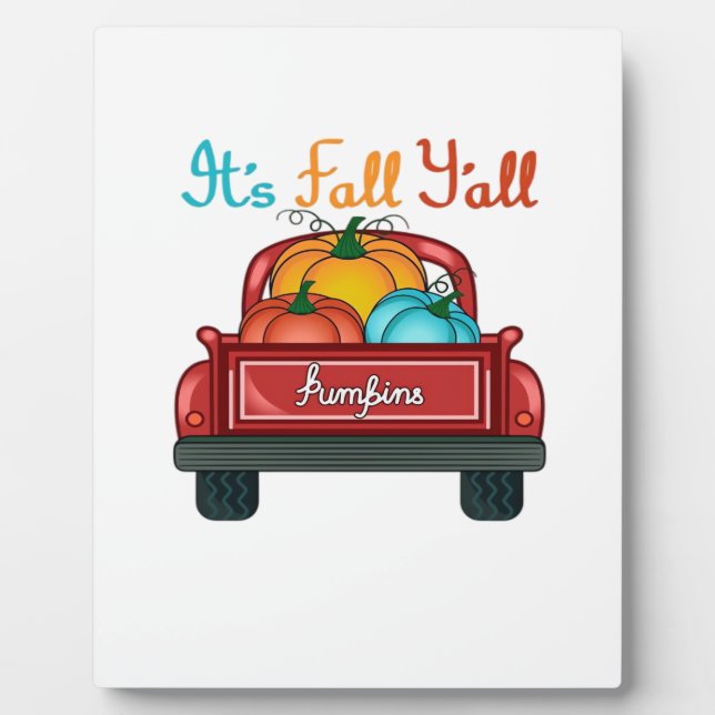 It’s Fall Y’all Pumpkin Red Plaque (Front)