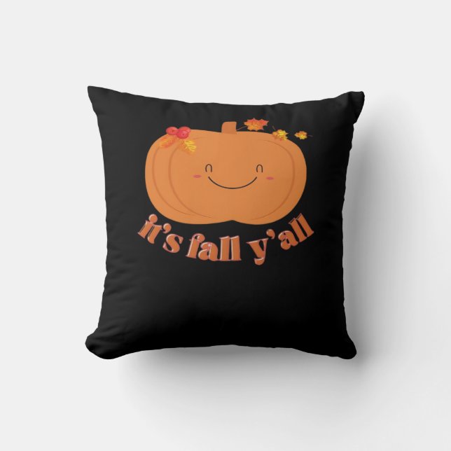 It’s Fall Y’all Pumpkin Retro Classic Cushion (Front)