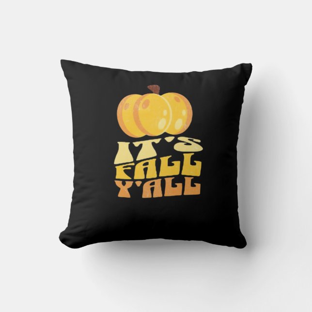 It’s Fall Y’all Pumpkin Retro Classic Cushion (Front)