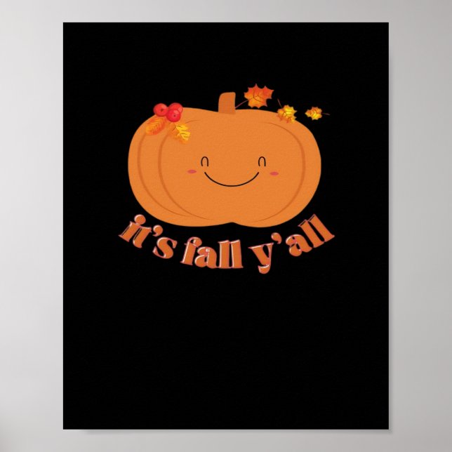 It’s Fall Y’all Pumpkin Retro Classic Poster (Front)