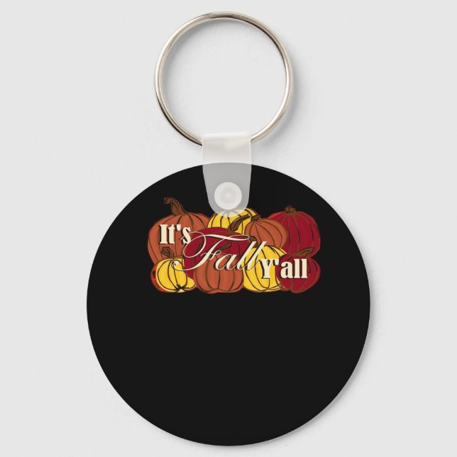 It’s Fall Y’all Pumpkin Text Key Ring (Front)