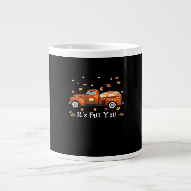 It’s Fall Y’all Pumpkins Autumn Fall Minimal Clean Large Coffee Mug (Front)