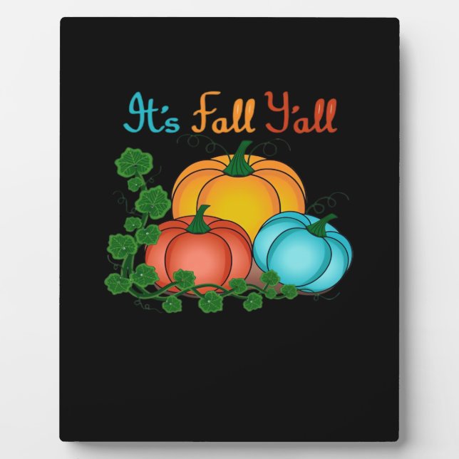 It’s Fall Y’all Pumpkins Retro Graphic Plaque (Front)