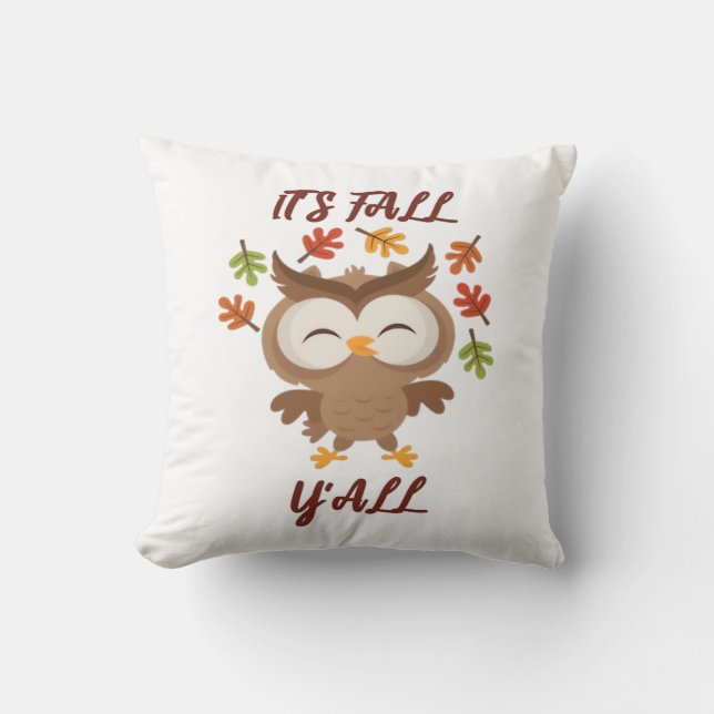It’s Fall Y’all Quote Trendy Cushion (Front)