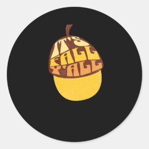 It’s Fall Y’all Retro Classic Classic Round Sticker