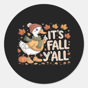It’s Fall Y’all Retro Classic Classic Round Sticker