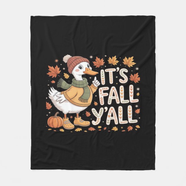 It’s Fall Y’all Retro Classic Fleece Blanket (Front)
