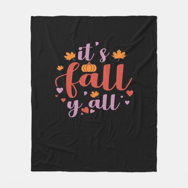 It’s Fall Y’all Retro Classic Fleece Blanket (Front)
