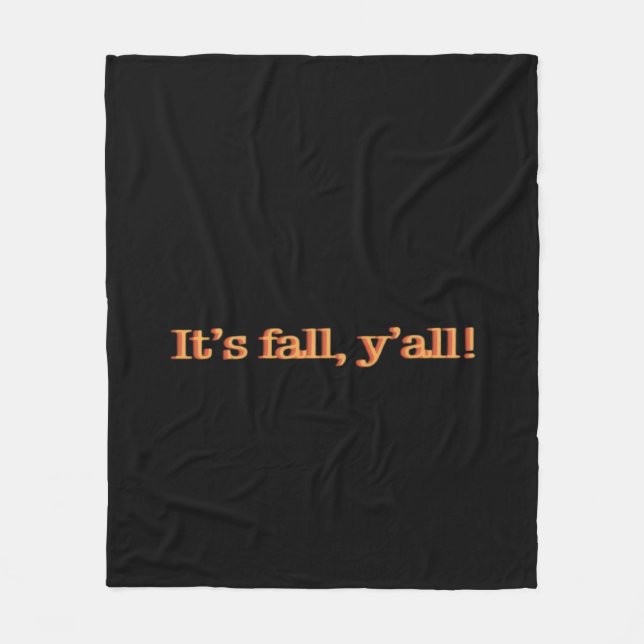 It’s Fall Y’all! Retro Classic Fleece Blanket (Front)