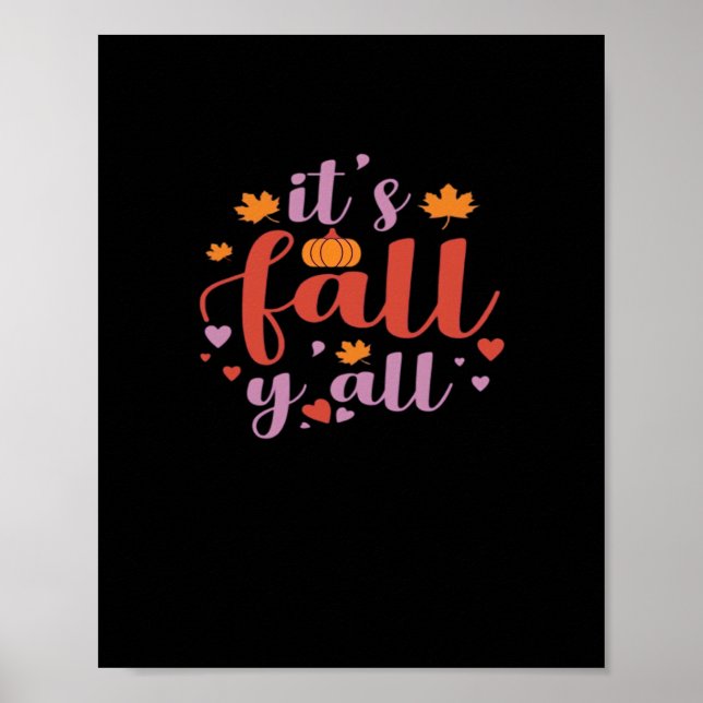 It’s Fall Y’all Retro Classic Poster (Front)
