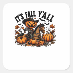 It’s Fall Y’all Retro Halloween Square Sticker