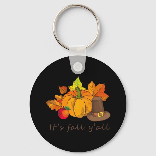 It’s Fall Y’all Retro Style Key Ring (Front)