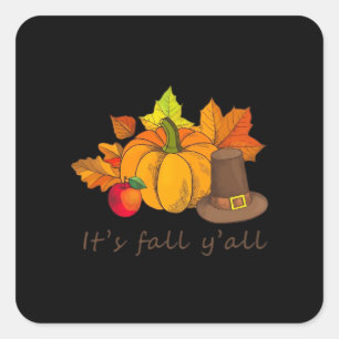 It’s Fall Y’all Retro Style Square Sticker